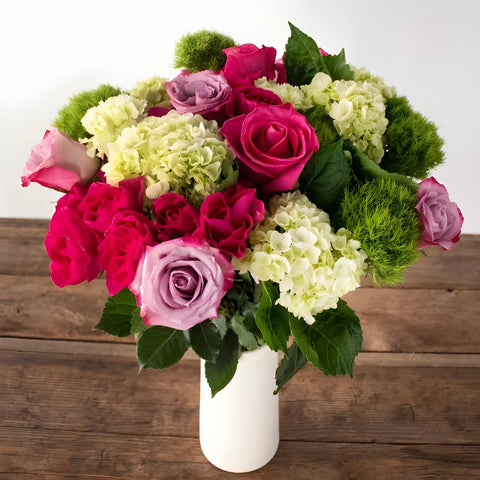 Young Love Hot Pink Rose Bouquet Arrangements