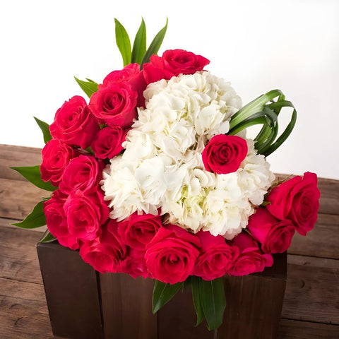Yours Truly Heart Shaped White Flower Arrangement Arrangements